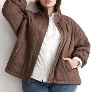 Madewell Women's Tan Quilted Puffer Jacket